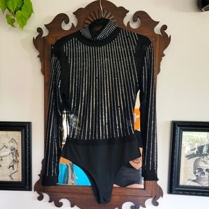 NWOT Rhinestone Body Suit